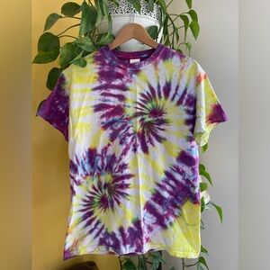 Double Spiral Tie-dye T-shirt - Hand dyed, Never Worn